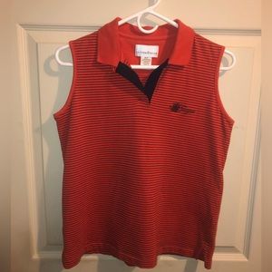 - Cutter and Buck sleeveless polo style , “sawgrass”, orange, excellent co…